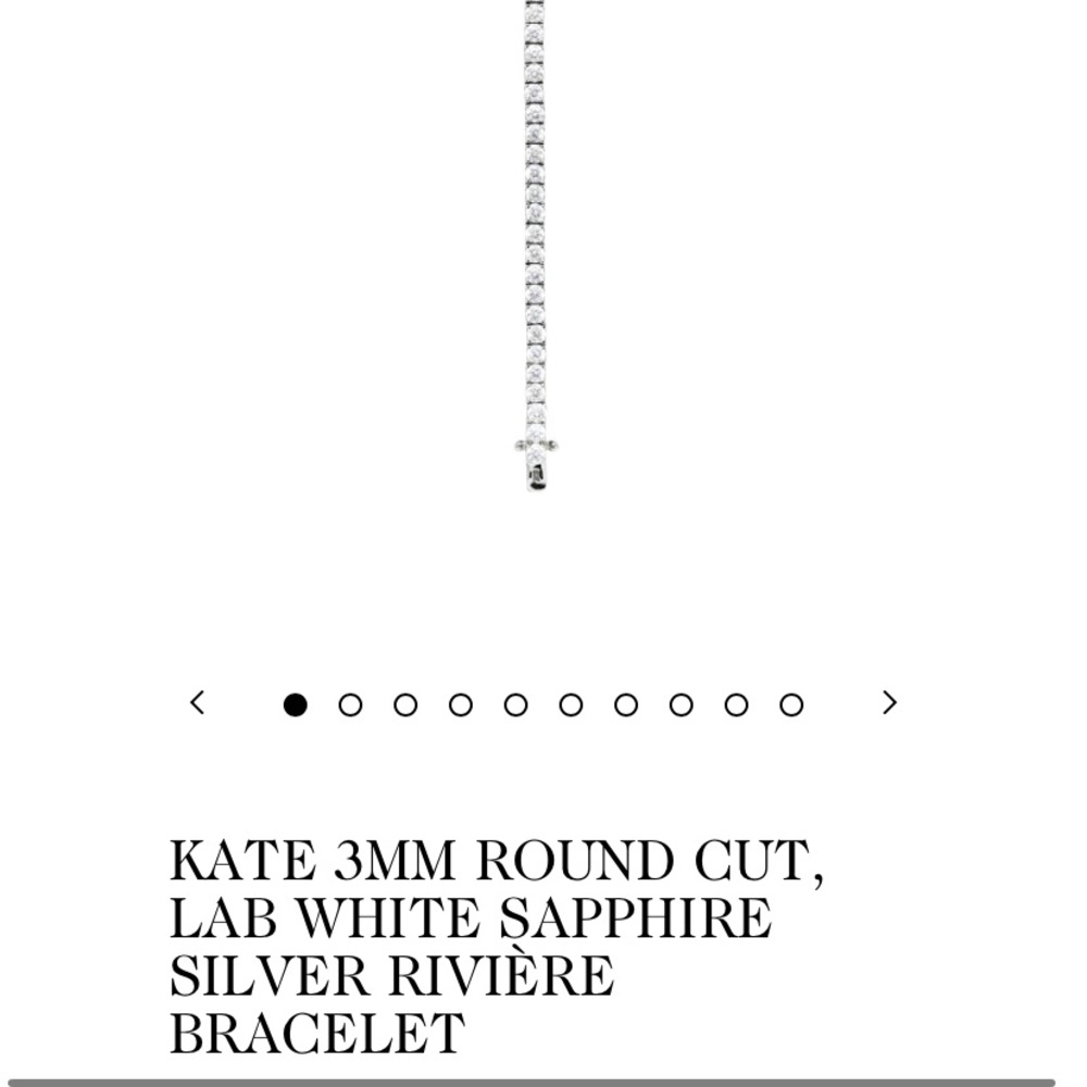 DORSEY KATE 3MM ROUND CUT, LAB WHITE SAPPHIRE SILVER RIVIÈRE TENNIS BRACELET
